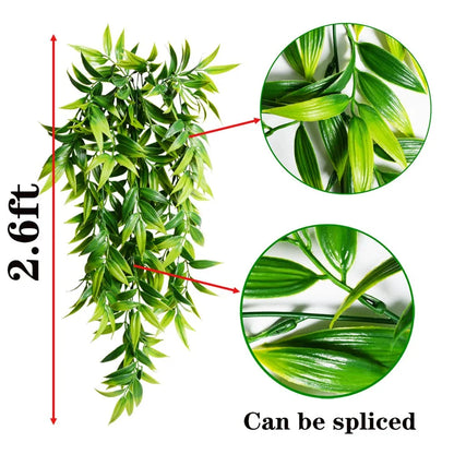 2.6FT Artificial Bamboo Leaf Hanging Plant