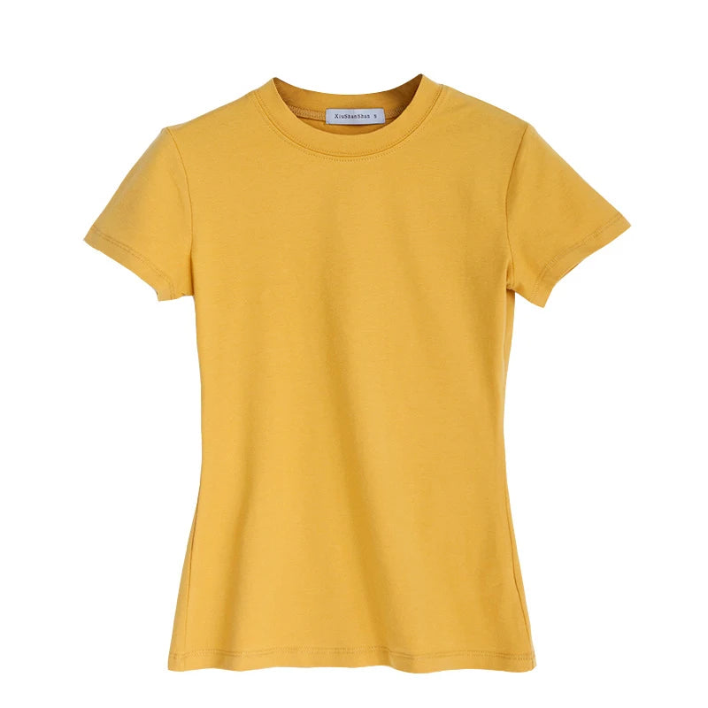 T-shirt femme demi-col roulé serré couleur unie hauts