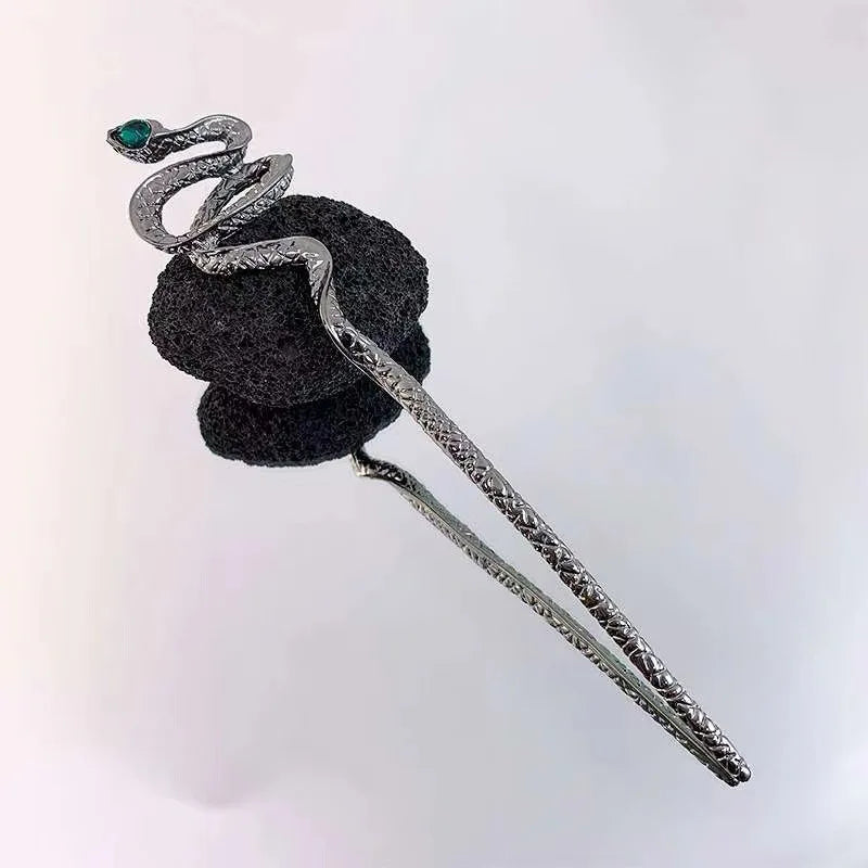 Damen Vintage Essstäbchen Schlangen Haarstäbe