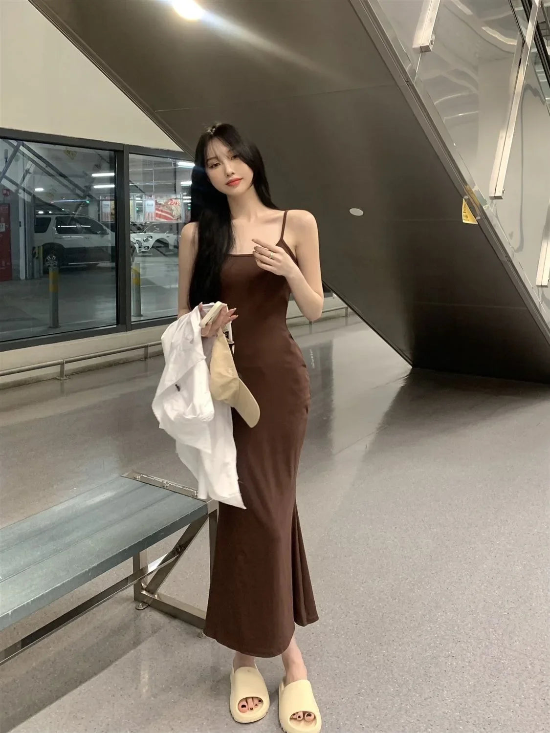 Robes maxi moulantes à manches courtes pour femmes