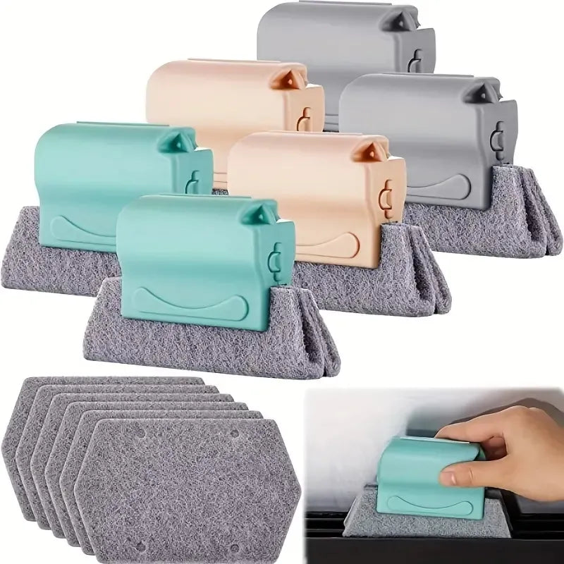 Combo brosse et chiffon pour nettoyer les rainures de fenêtre