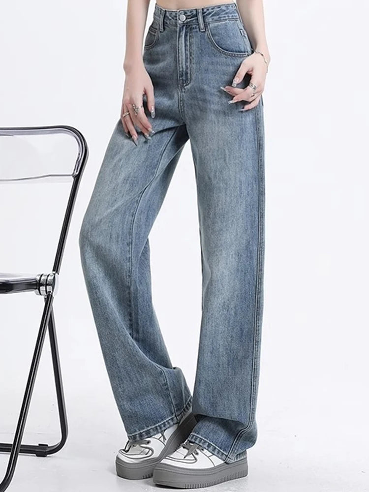 Stylish High Waist Wide Leg Jeans for Girls