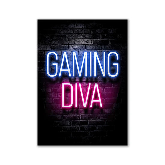 Motivational Neon Effect Canvas Wall Posters