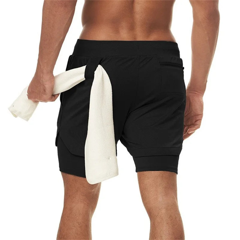 Short de fitness double couche 2 en 1 pour homme | Séchage rapide et entraînement