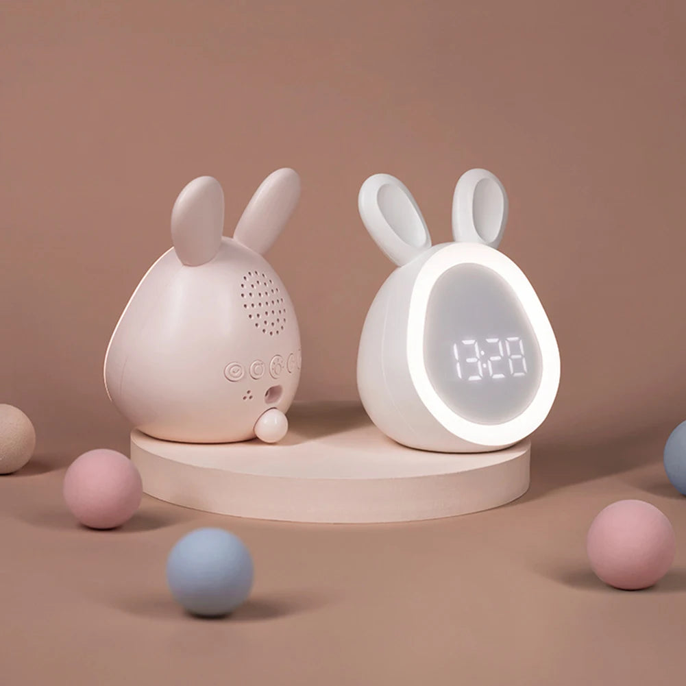 Cute Rabbit LED Alarm Clock with Night Light for Kids