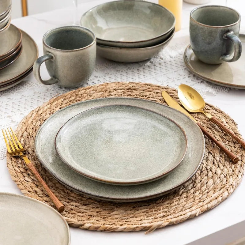 Handmade Reactive Glaze Ceramic Dinnerware Set