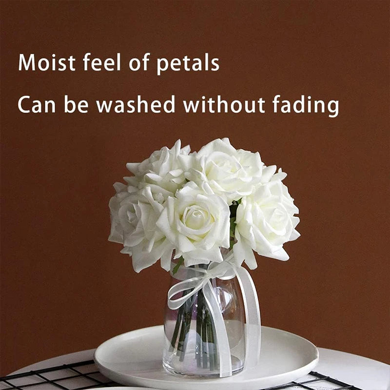 10pcs Faux Latex Roses for Wedding Decoration