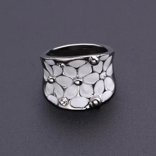 Flower Oil Dripping Temperament Ring