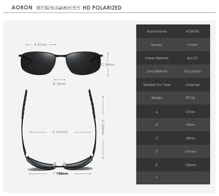 Lunettes de soleil miroir polarisées sport rectangle