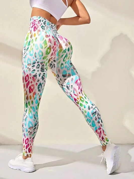 Sportleggings mit Batikmuster und 3D-Druck 