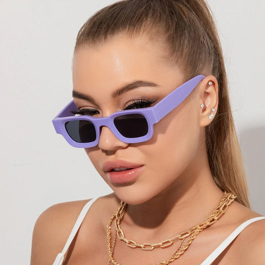 Men & Women Retro Punk Shades Square Sunglasses