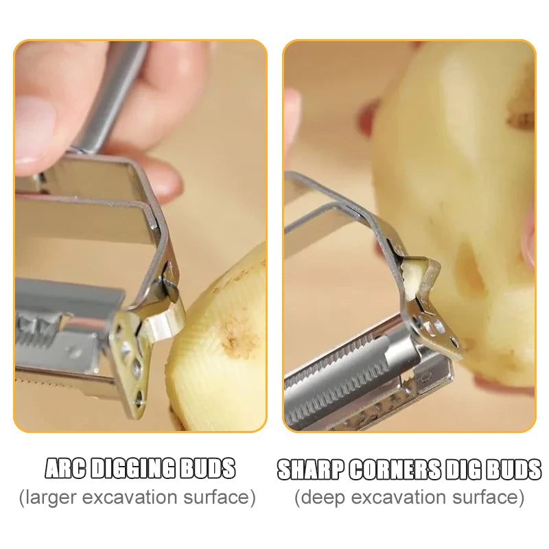 Multifunctional Steel Fruit and Vegetable Peeler