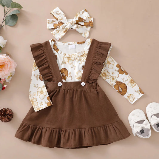 Baby Girls Clothes Set - Newborn Girls Long Sleeve Dress