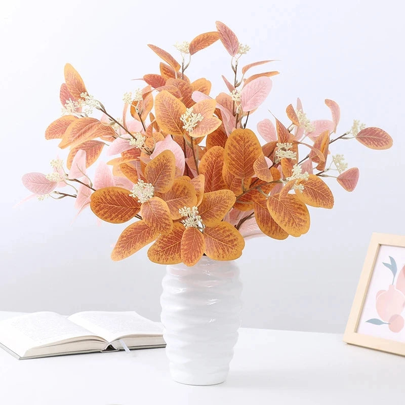 Pink Eucalyptus Silk Flowers for Home Decor