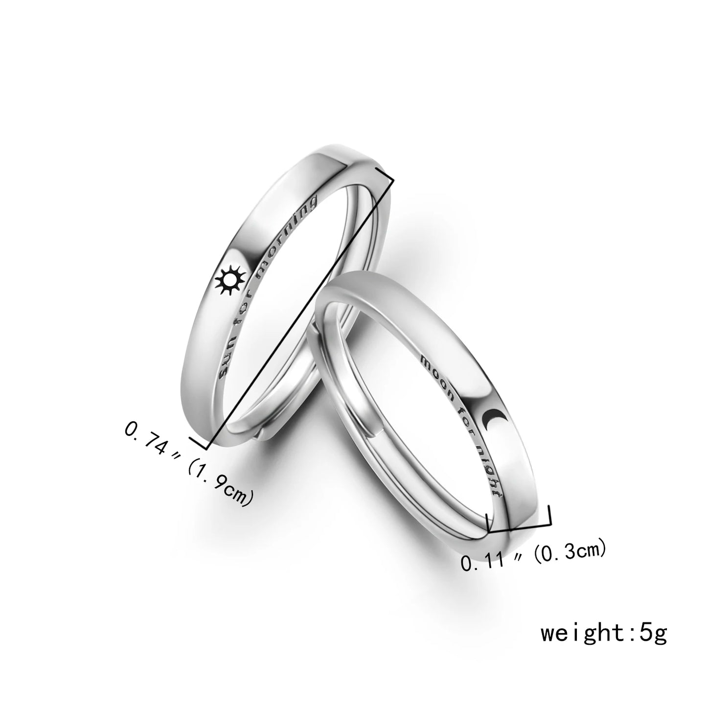 2Pcs Simple and Elegant Moissanite Platinum Wedding Rings