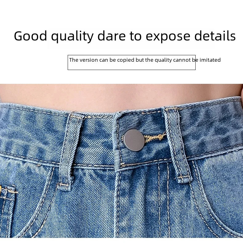 Jean amincissant taille haute pour femme, coupe ample et droite