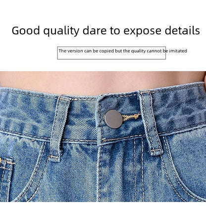 Jean amincissant taille haute pour femme, coupe ample et droite