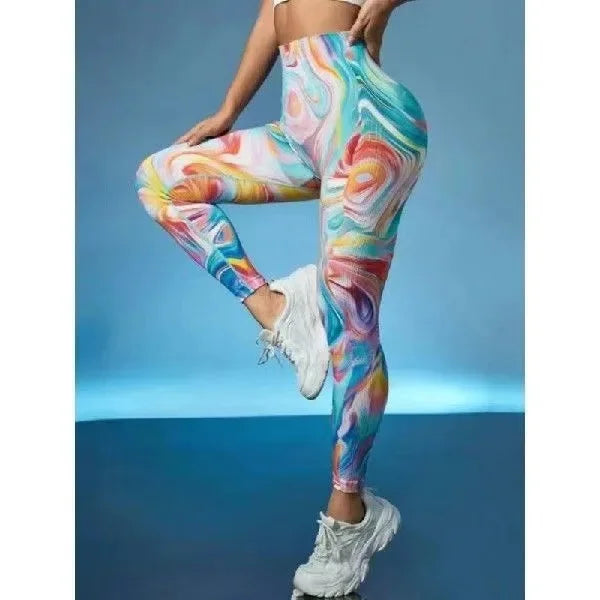 Leggings de sport fluorescents push-up pour femmes
