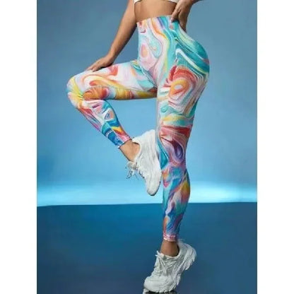 Leggings de sport fluorescents push-up pour femmes