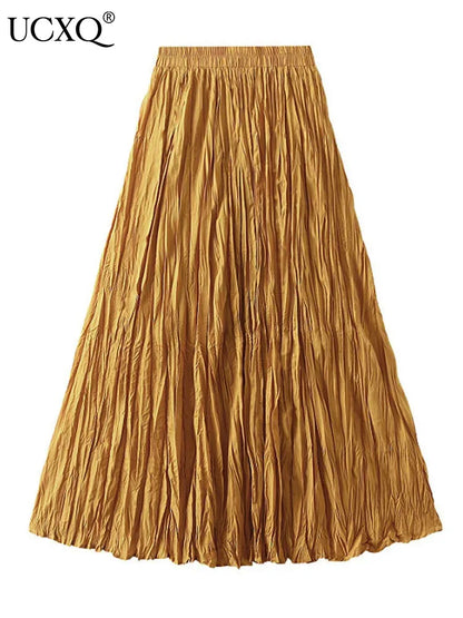 Simple Luxury Pleated A-Line Skirt