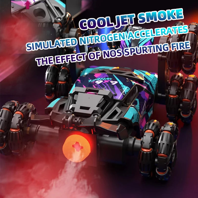 Spray Twisting Stunt RC Car - Six-Wheel Toy