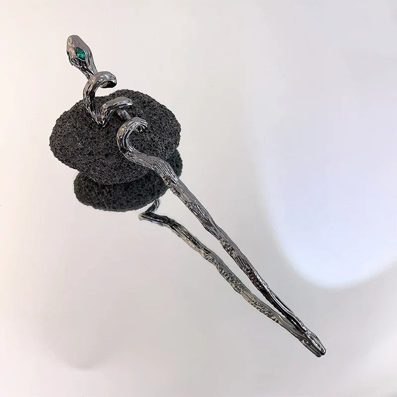 Damen Vintage Essstäbchen Schlangen Haarstäbe