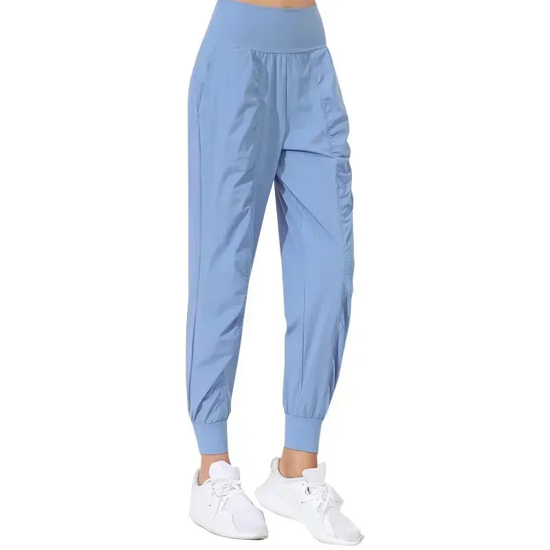 Quick-Dry Loose Fit Pleated Hem Yoga Pants