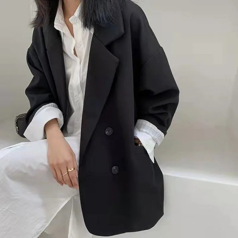 Chic Oversize Black Blazer for Spring & Autumn