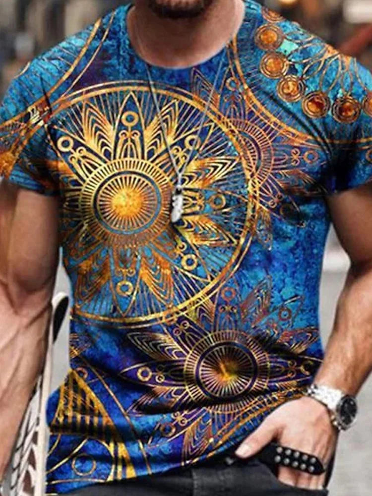 3D Wolf Pattern Men's Summer T-Shirt