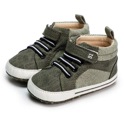 Bequeme High-Top-Sneakers aus Baumwolle mit weicher Sohle und rutschfester Sohle für Babys