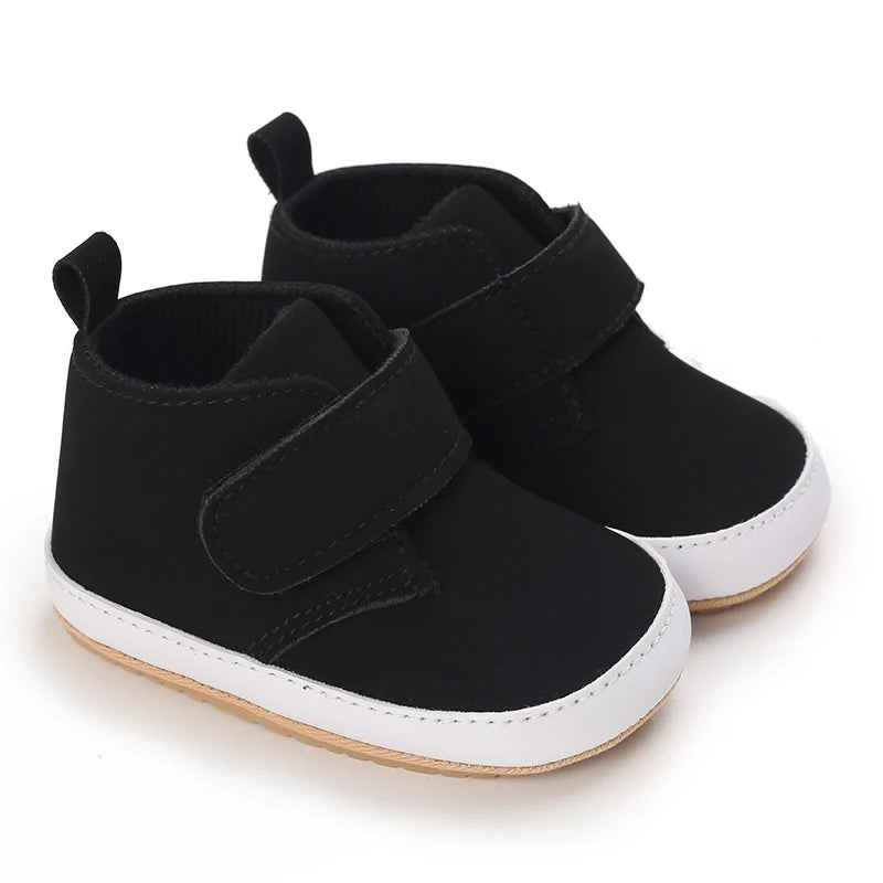 Chaussures bébé en cuir PU et semelle en caoutchouc