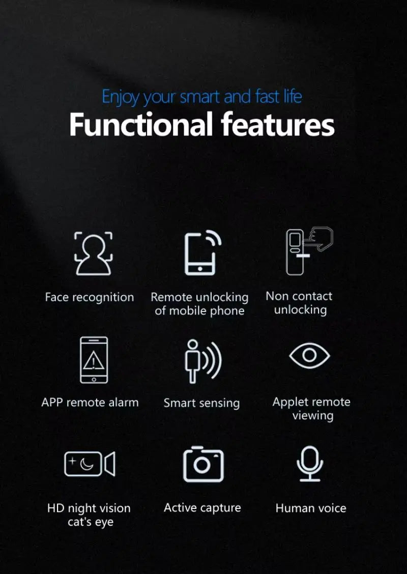 Tuya App Smart Fingerprint Door Lock with Camera