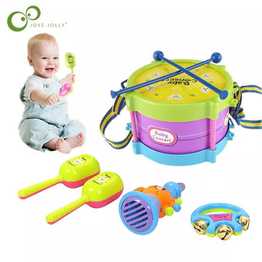 Jouet de trompette de tambour pour enfants - Kit de groupe d'instruments de percussion musicale