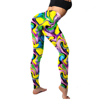 Colorful Stretchy Printed Cropped Leggings