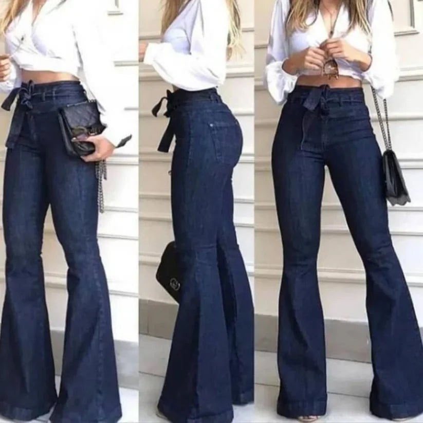 Stylish New High-Waist Ripped Jeans for Women