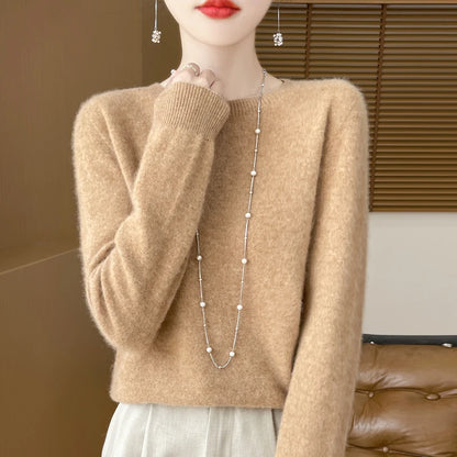 Women's Winter Warm Crew Neck Wool Sweater