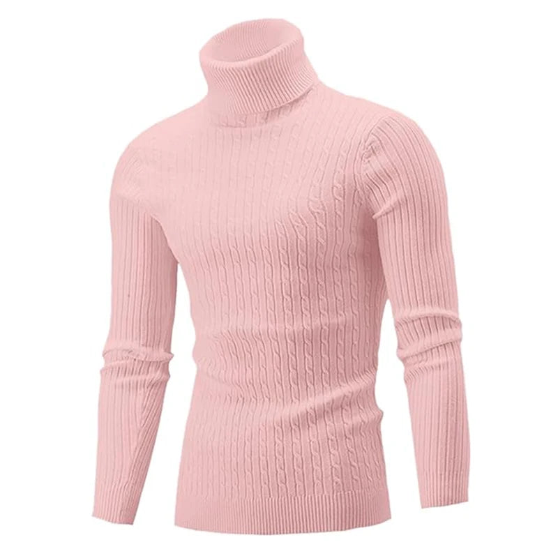 Neuer lässiger Rollkragen-Strickpullover für Herren