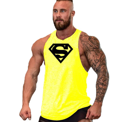 Men's Clothing Bodybuilding and Fitness Stringer Singlets Tank Top Vest Sleeveless Sweatshirt Workout Shirt Undershirt Gym Gyms