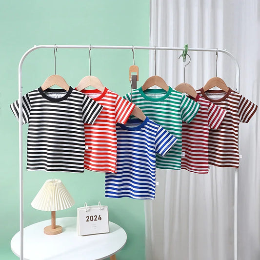 Green Stripe Summer Tee for Kids
