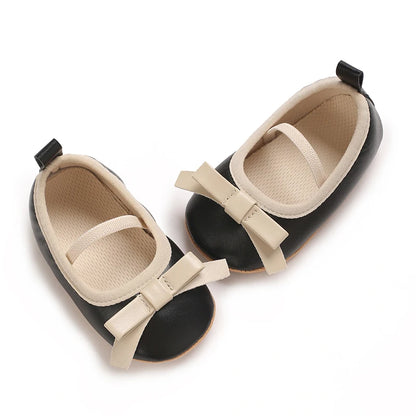 Chaussures antidérapantes pour nouveau-né fille avec nœud princesse pour fête de mariage