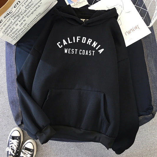 Kapuzenpullover mit kreativem California-Westküsten-Muster für Damen