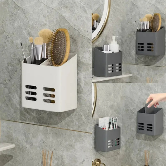 No-Drill Wall-Mounted Bathroom Shelf for Makeup and Toiletries