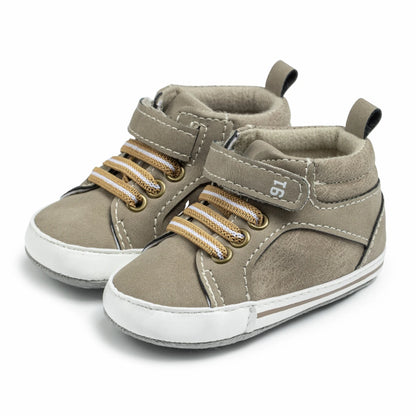 Bequeme High-Top-Sneakers aus Baumwolle mit weicher Sohle und rutschfester Sohle für Babys