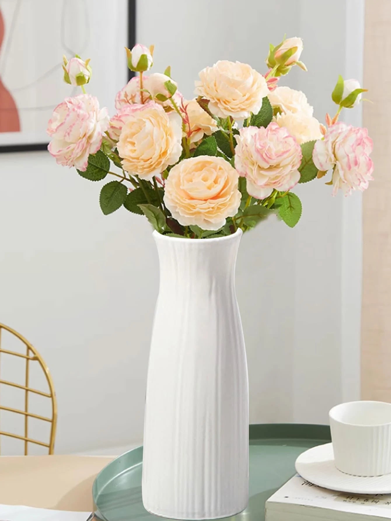 Creative Fall-Resistant Plastic Vase for Living Room