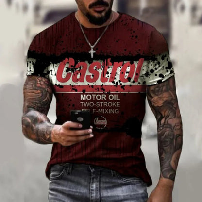 Retro Motorcycle Racing 3D Print Tee