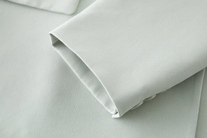 Amii Minimalism Spring Office Lady Blazer mit Spitzen-Tanktop mit V-Ausschnitt