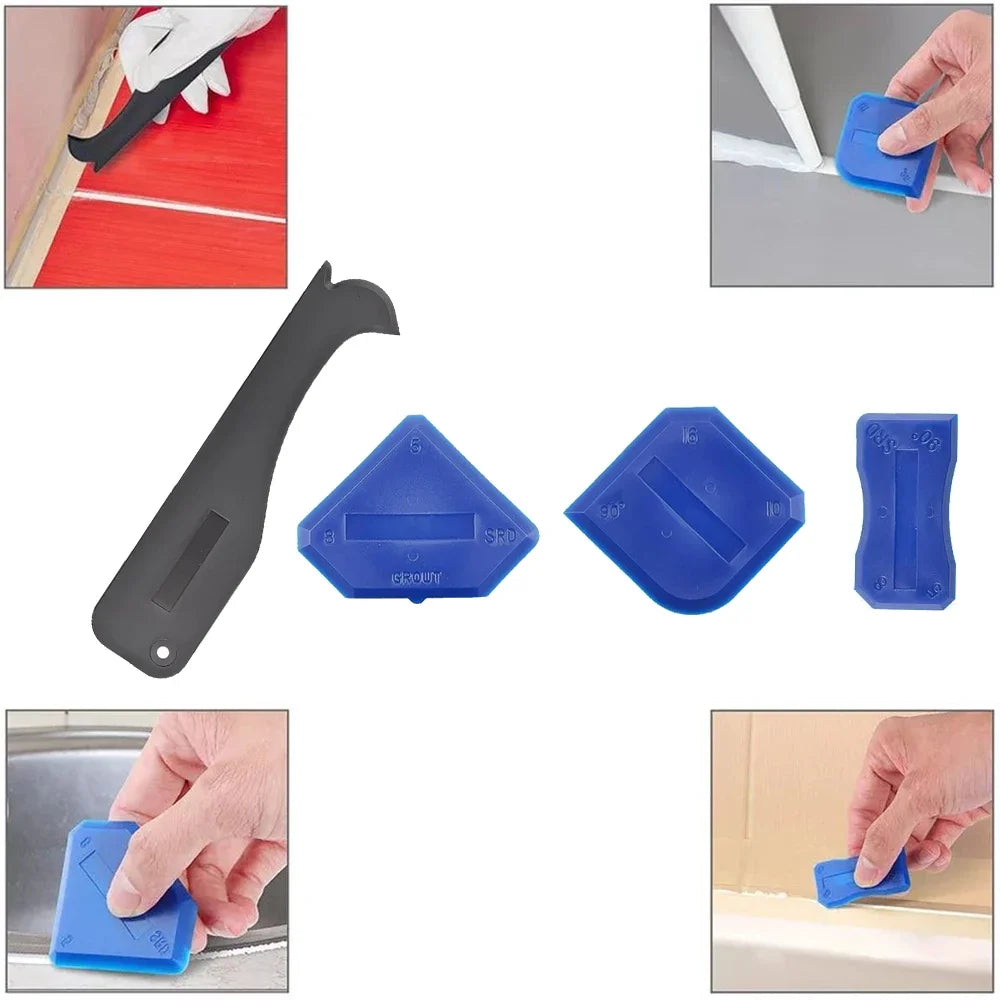 Outil de nettoyage de vitres avec spatule en silicone 5 en 1