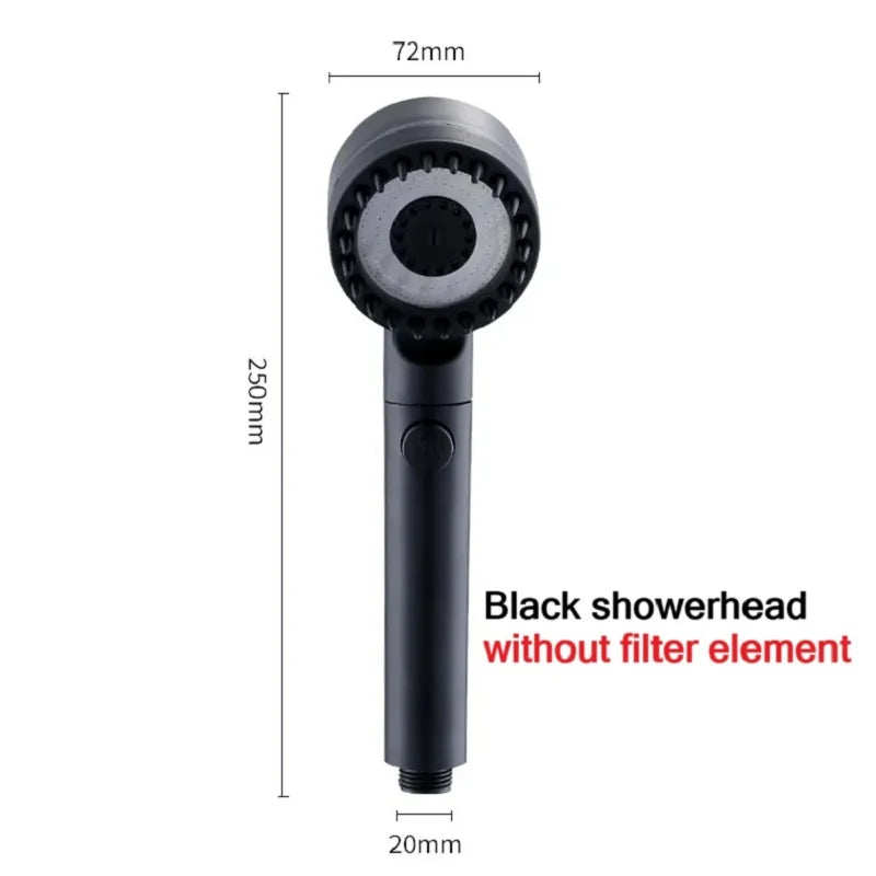 High Pressurized Head 3-mode Adjustable Filter Shower - Massage Brush Rain Faucet Bathroom Accessories