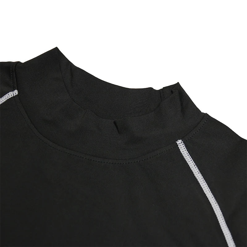 Chemise de sport à col roulé et manches longues pour hommes