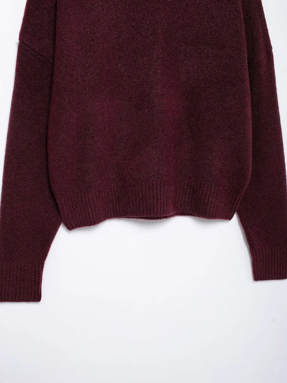 Pull ample à col rond pour femme